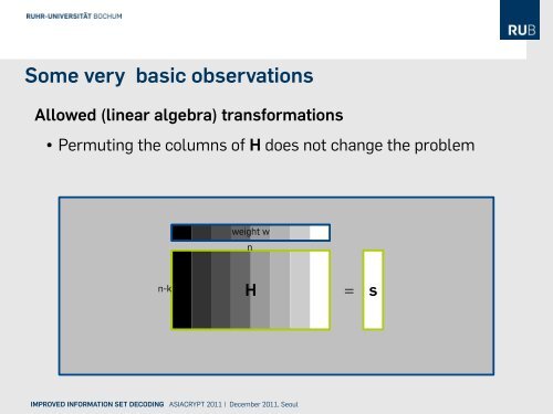 Improved Information Set Decoding - Decoding Random Linear ...