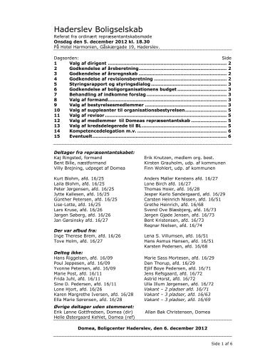 1600 RepmÃ¸de referat offentlig 05-12-2012 - Domea