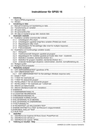 Introduktion till SPSS 10