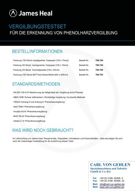 VERGILBUNGSTESTSET - Carl von Gehlen Gmbh & Co. KG