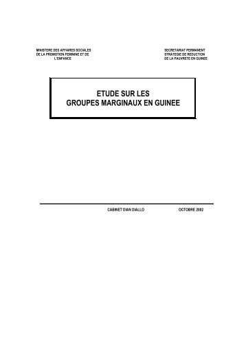 etude sur les groupes marginaux en guinee - StratÃ©gies de ...