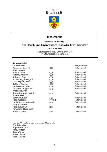 HuF 2011-11-29 NS.pdf - Stadt Kevelaer