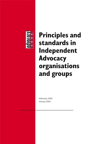 Principles and standards in Independent Advocacy organisations ...