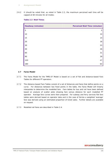 Public Transport Model Calibration and Validation Report