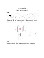 EM Scattering Homework assignment 1