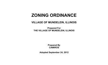 ZONING ORDINANCE - Village of Mundelein