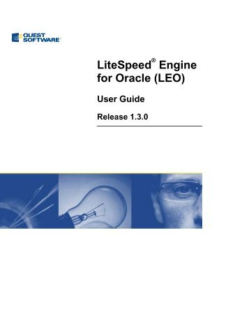LiteSpeed Engine for Oracle 1.3 User Guide - Quest Software