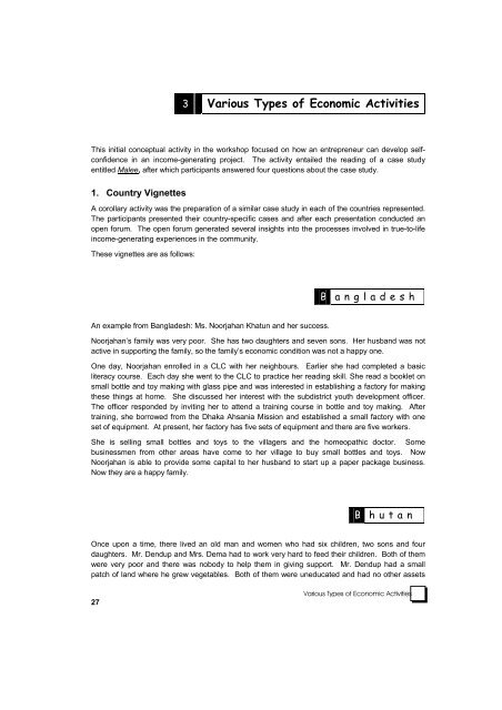 Various Types of Economic Activities