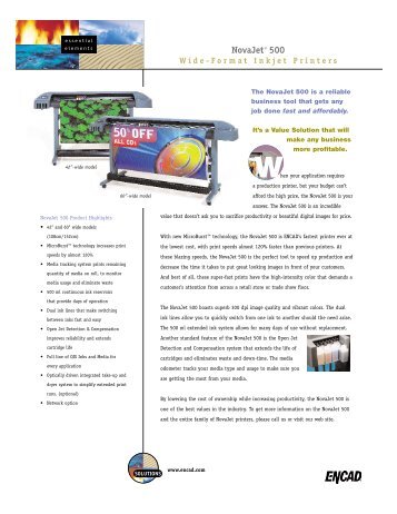 NOVAJET 500 Printer Technical Datasheet - Kodak