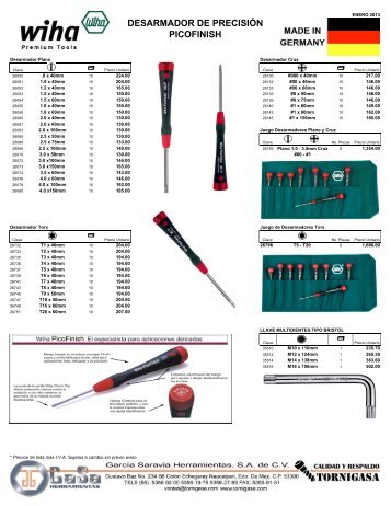 Lista de Precios Wiha - Tornimetrix