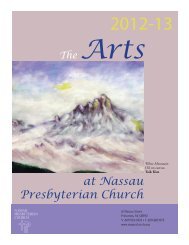 to view the Arts Brochure for this year - Nassau Presbyterian Church