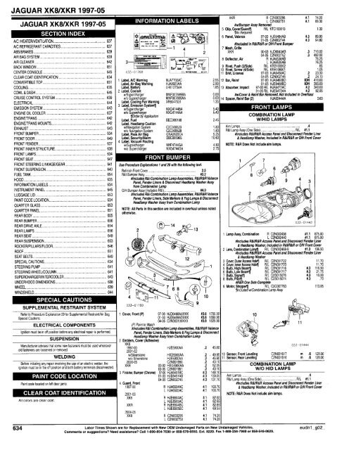 XK8/R Parts Page 1 - 10 - JagRepair.com