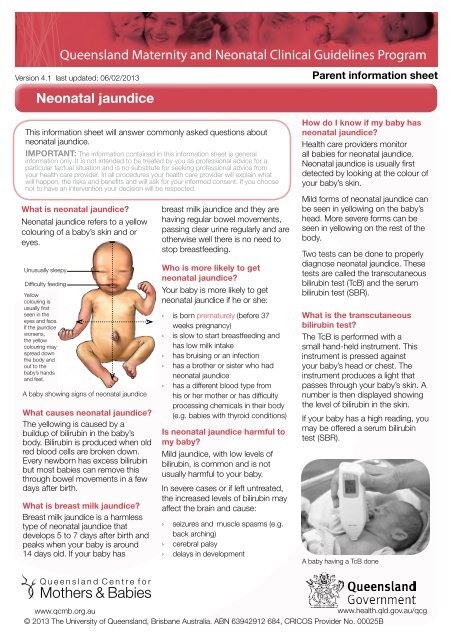 Neonatal jaundice - Queensland Centre for Mothers & Babies