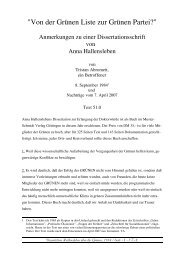 51.0 Dissertation GrÃ¼ndungszeit der GrÃ¼nen. - von Tristan Abromeit
