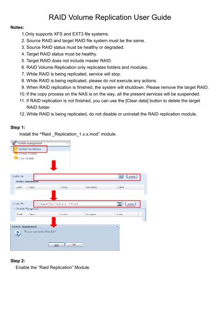 RAID Volume Replication User Guide - Thecus