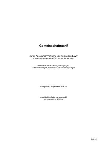 Gemeinschaftstarif (PDF, 0,2 MB) - Stadtwerke Augsburg
