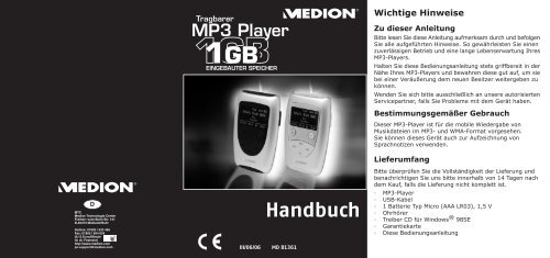 MD 81361 Mp3-Player - Medion