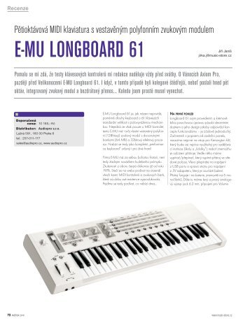 Recenze Emu Longboard časopisu Music Store (česky) - Audiopro sro