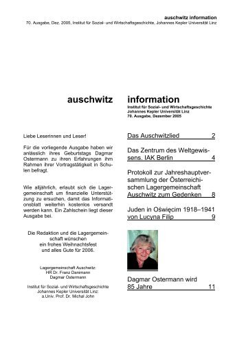 auschwitz information - und Wirtschaftsgeschichte - JKU