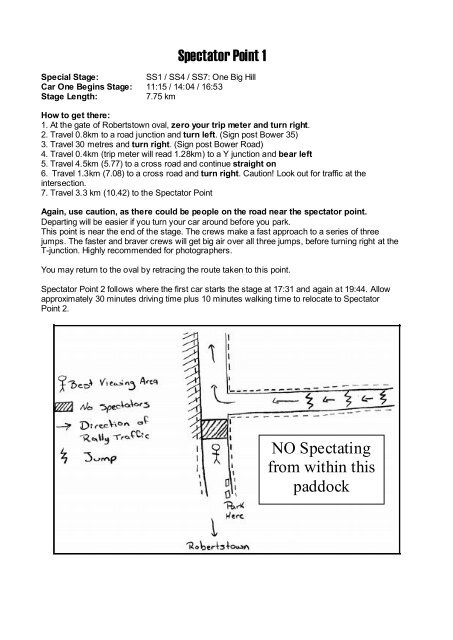 Walky 100 Spectator Guide - SARally.com.au