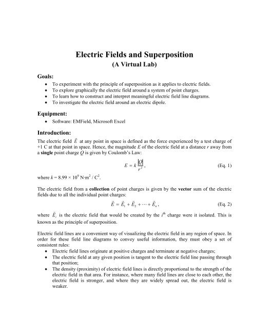 Superposition Principle Electric Field