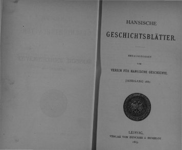 GESCHICHTSBLÃTTER - Hansischer Geschichtsverein