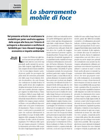 Lo sbarramento mobile di foce Nel presente articolo si analizzano le ...