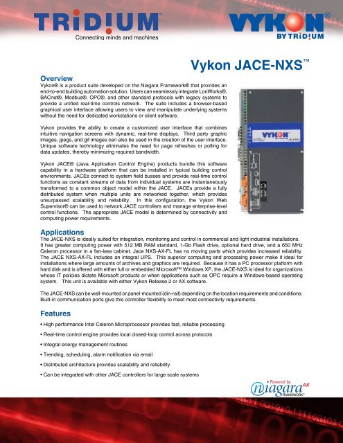 Vykon JACE-NXS™ - Tridium