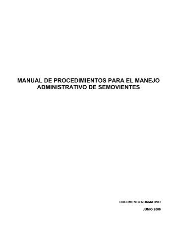 manual de procedimientos para el manejo administrativo de ...
