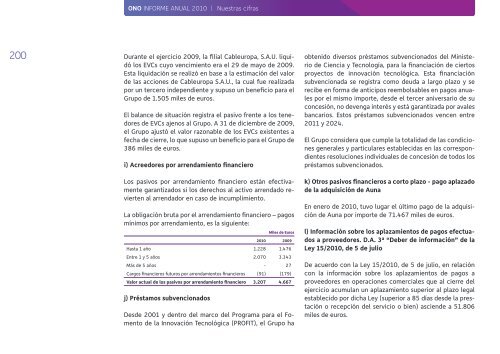 Informe Anual 2010 - Ono