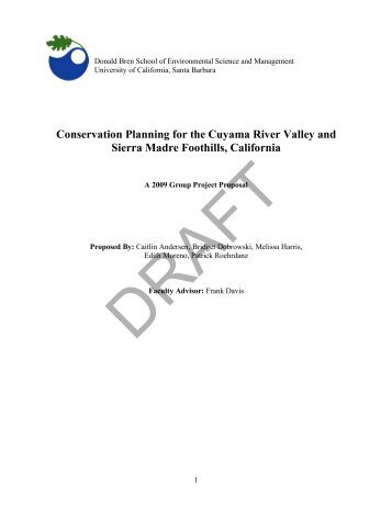 Conservation Planning for the Cuyama River Valley and Sierra ...