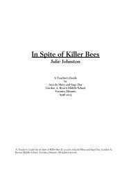 In Spite of Killer Bees Julie Johnston - Tundra Books