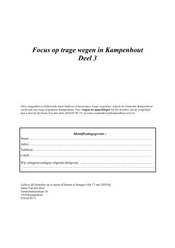 Focus op trage wegen in Kampenhout Deel 3 - Gemeente ...