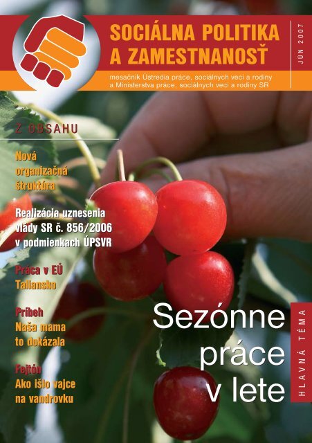 Jún 2007 - Ústredie práce, sociálnych vecí a rodiny