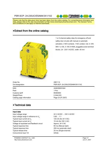 PSR-SCP- 24-230UC/ESAM4/3X1/1X2 - Partsprocurement