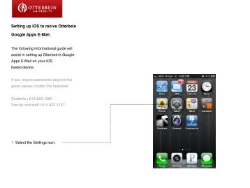 Setting up iOS to recive Otterbein Google Apps E-Mail.