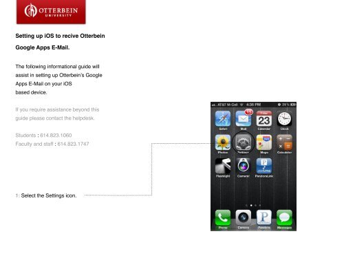 Setting Up Ios To Recive Otterbein Google Apps E Mail