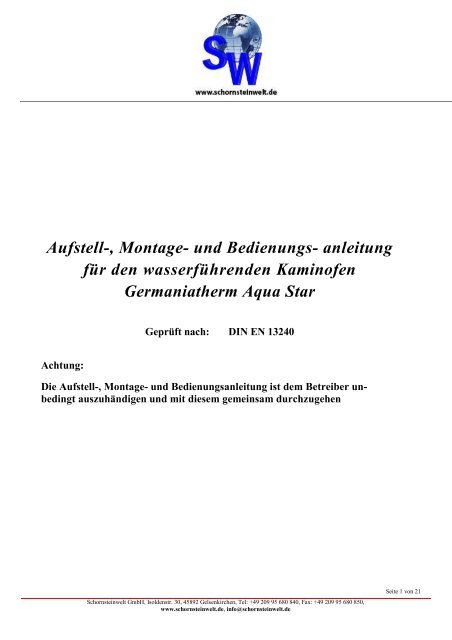 Bedienungsanleitung Aqua Star