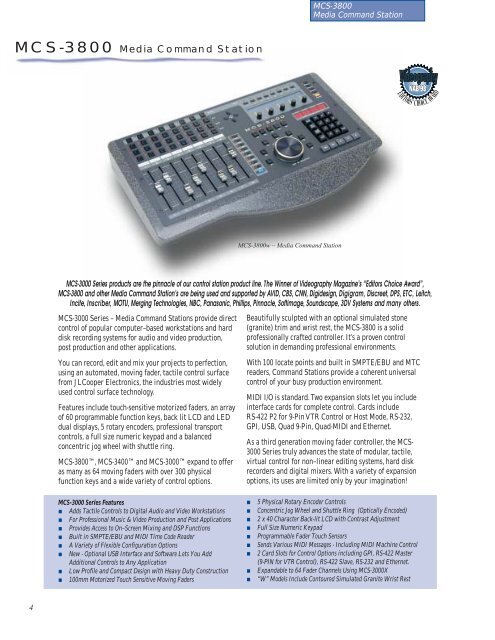 Jlcooper Electronics - CAM Computer Aided Magic Gmbh