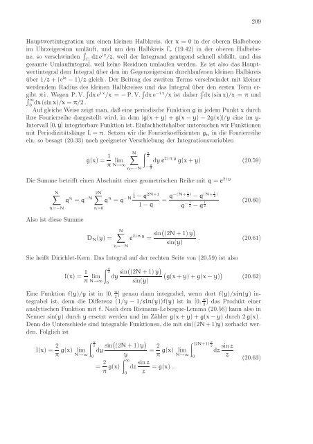 Stichworte und ErgÃ¤nzungen zu Mathematische Methoden der Physik