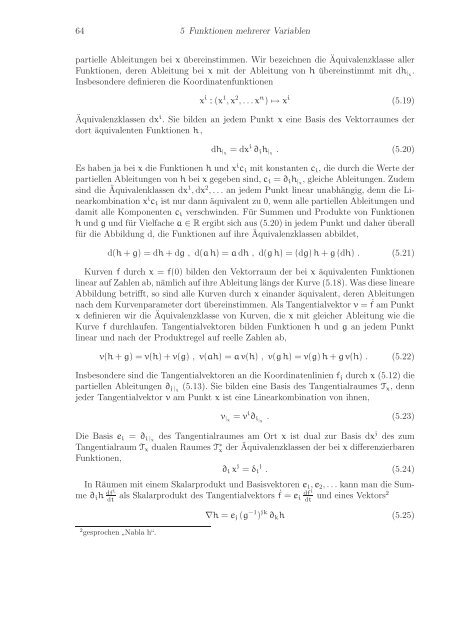 Stichworte und ErgÃ¤nzungen zu Mathematische Methoden der Physik