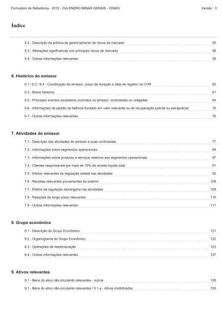 FormulÃƒÂ¡rio de ReferÃƒÂªncia - 2012 - Cemig