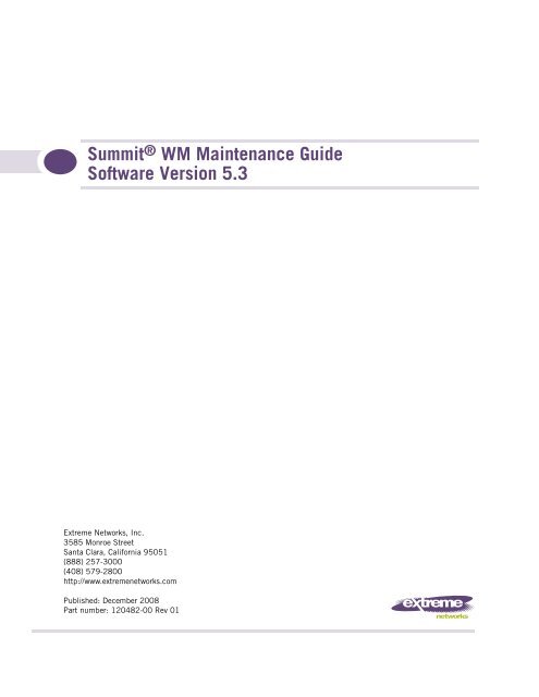 SummitÃ‚Â® WM Maintenance Guide Software ... - Extreme Networks
