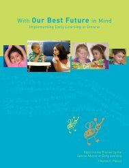 With Our Best Future in Mind: Implementing Early Learning in Ontario
