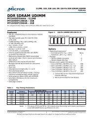 DDR SDRAM UDIMM 184-Pin, 512MB, 1GB, 2GB x64, DR ... - Micron