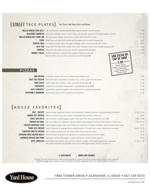 Food Menu - Yard House Restaurants