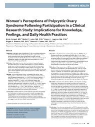 Women's Perceptions of Polycystic Ovary Syndrome ... - ResearchGate