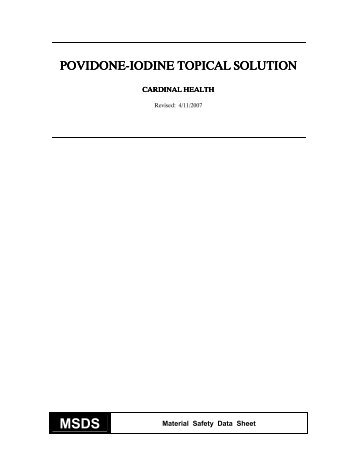 povidone-iodine topical solution - Cardinal Health DFU/MSDS