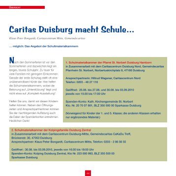 Caritas Duisburg macht Schule...