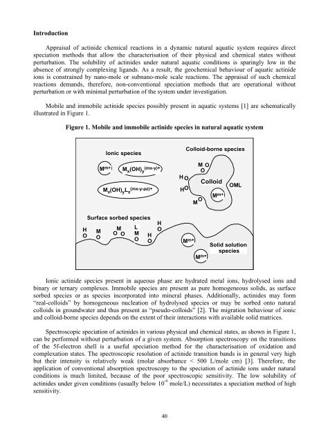 Evaluation of Speciation Technology - OECD Nuclear Energy Agency